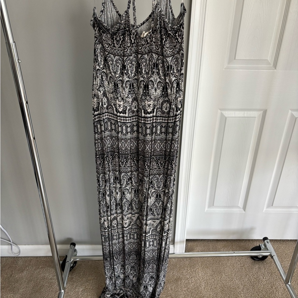 Macy's Black and White Maxi Dress